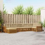 vidaXL Ensemble de canapés d'extérieur 7 Pièces Naturel et Beige