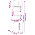 vidaXL Armoire de rangement chêne fumé 70x42 5x225cm bois d'ingénierie