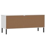 vidaXL Étagère à chaussures pieds en métal Blanc 106x35x45cm Bois OSLO