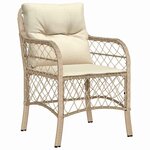 vidaXL Ensemble de salle à manger pour jardin 5 Pièces Beige Poly rotin