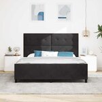 vidaXL Lit à ressorts avec tête de lit Noir 180 x 200 cm Velours