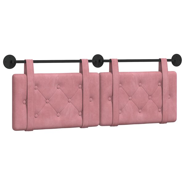 vidaXL Tête de lit suspendue Rose Velours