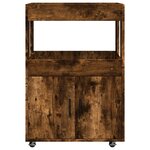 vidaXL Chariot de bar chêne fumé 60x39 5x89 cm bois d'ingénierie