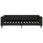 vidaXL Lit de jour avec gigogne et tiroirs sans matelas noir 90x200 cm