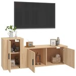 vidaXL Ensemble de meubles TV 2 Pièces chêne sonoma bois d'ingénierie