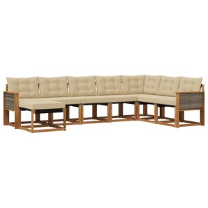vidaXL Ensemble de canapés d'extérieur 8 pc Naturel et Beige
