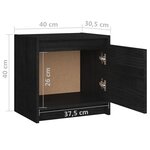 Vidaxl table de chevet noir 40x30 5x40 cm bois de pin massif
