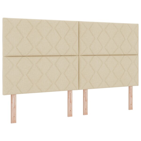vidaXL Tête de lit design blocs diamant crème 180 cm tissu