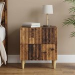 vidaXL Cabinet de chevet avec tiroir Bois ancien 43 x 34 5 x 48 cm