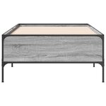 vidaXL Cadre de lit sonoma gris 90x200 cm bois d'ingénierie et métal