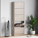 vidaXL Meuble à chaussures en bois avec 5 compartiments Aspect chêne