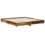 vidaXL Cadre de lit sans matelas vieux bois 200x200 cm bois ingénierie