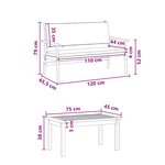 vidaXL Ensemble de canapé de jardin 2 Pièces Marron Bois d'acacia massif