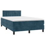 vidaXL Sommier à lattes de lit avec matelas LED Bleu foncé 120x200 cm