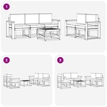 vidaXL Ensemble de canapés d'extérieur 6 pc Naturel et Crème