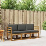 vidaXL Ensemble de canapés d'extérieur 3 Pièces Naturel et Anthracite