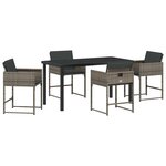 vidaXL Ensemble de salle à manger pour jardin 5 Pièces Gris polyrotin