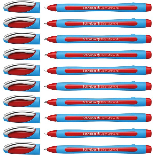 Stylo à bille Slider Memo Pointe Extra Large rouge x 10 SCHNEIDER