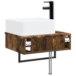vidaXL Basin de lavage mural Chêne fumé 50 x 41 x 39 cm