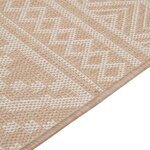 vidaXL Tapis à tissage plat d'extérieur 140x200 cm Rayures brunes