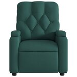 vidaXL Fauteuil de massage inclinable électrique Vert foncé Tissu
