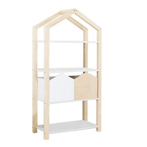 Etagère cabane TALLY - bois verni et blanc