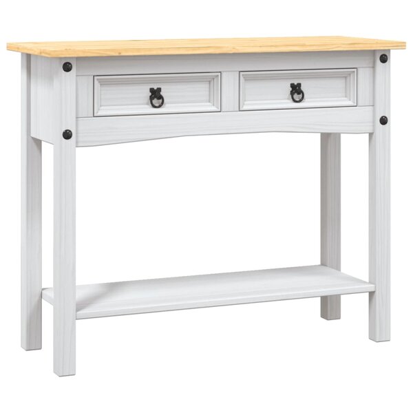 vidaXL Table console Gamme Corona Pin mexicain Blanc 90x34 5x73 cm