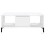 vidaXL Table basse Blanc 90x50x36 5 cm Bois d'ingénierie