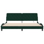 vidaXL Cadre de lit avec LED sans matelas vert foncé 200x200 cm velours