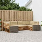 vidaXL Ensemble de canapés d'extérieur 6 pc Naturel et Beige