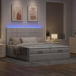 VidaXL Cadre de lit ottoman avec matelas taupe 200x200cm tissu