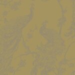Dutch wallcoverings papier peint paon jaune et argenté