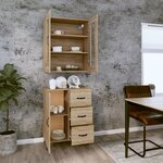 Vidaxl buffet haut chêne sonoma 69 5x34x180 cm bois d'ingénierie
