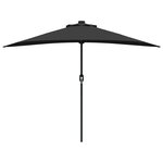 vidaXL Parasol de jardin Noir 294 x 150 x 224 cm tissu