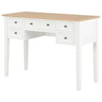 Bureau table meuble travail informatique bois blanc 109 5 cm 0502114