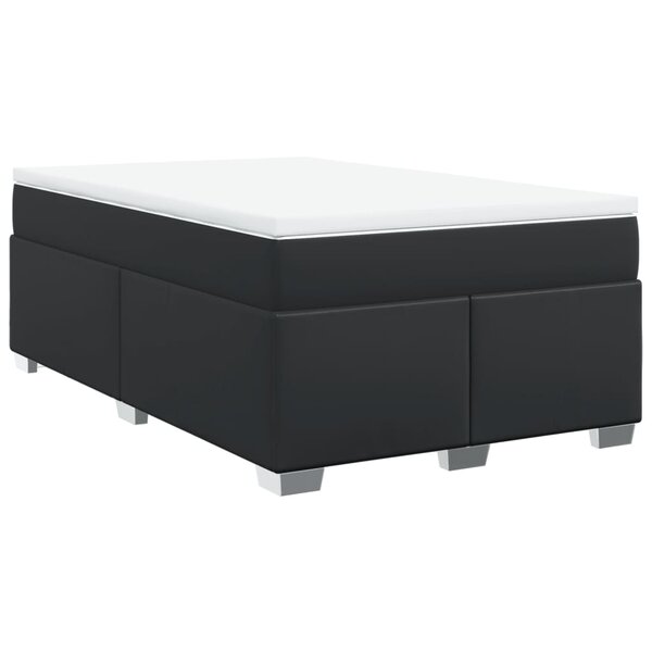 vidaXL Sommier à lattes de lit avec matelas noir 120x190 cm similicuir