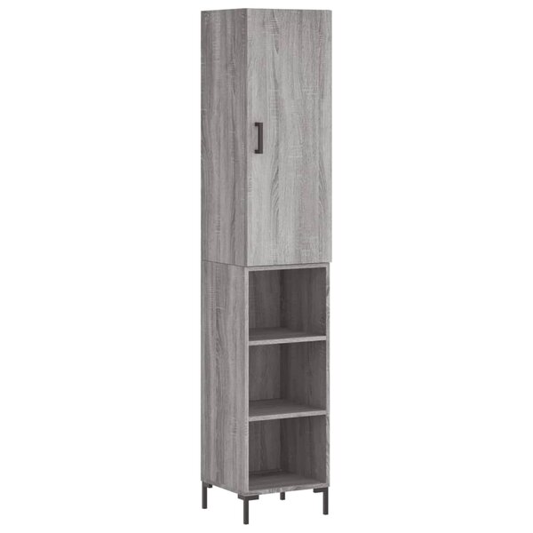 vidaXL Buffet haut Sonoma gris 34 5x34x180 cm Bois d'ingénierie