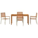 vidaXL Ensemble de salle à manger pour jardin 5 Pièces Beige