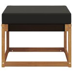 vidaXL Pouf d'Extérieur Bois d'acacia massif et tissu Textilène