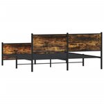 vidaXL Cadre de lit en métal sans matelas chêne fumé 180x200 cm
