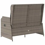 vidaXL Banc de jardin avec coussin Gris Poly rotin
