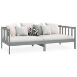 vidaXL Lit Gris Bois de pin massif 90x200 cm