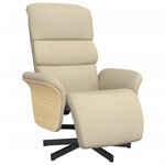 vidaXL Fauteuil inclinable avec repose-pied crème tissu
