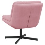 vidaXL Fauteuil relaxant pivotant Rose 63 x 75 x 76 cm Velours