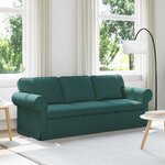 vidaXL Canapé Vert foncé 215 x 82 x 80 cm tissu