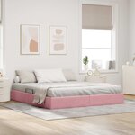 vidaXL Cadre de lit ottoman avec stockage Rose 160 x 200 cm Velours