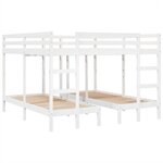 vidaXL Lit superposé triple blanc 200x200/80x200 cm bois de pin massif