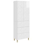 vidaXL Ensemble de Meubles 2 Pièces Blanc brillant 66 x 34 5 x 90 cm