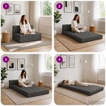 vidaXL Canapé-lit pliable Gris foncé 70 x 72 x 60 cm Tissu