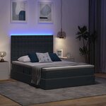 vidaXL Lit avec des lumières à LED Gris foncé 140 x 190 cm Velours